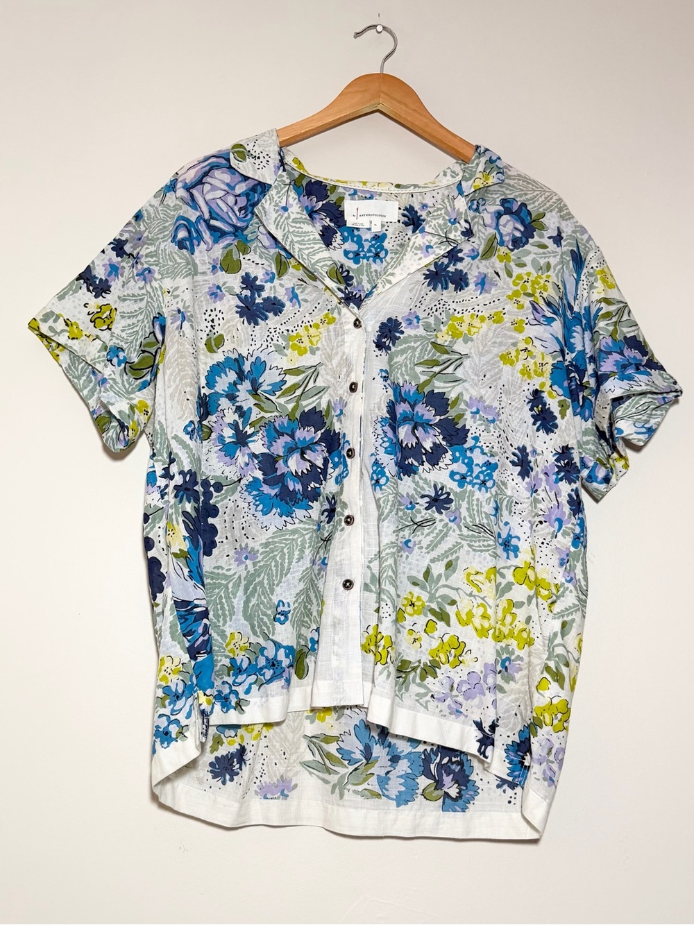 Anthropologie Printed Surf Shirt Button Down